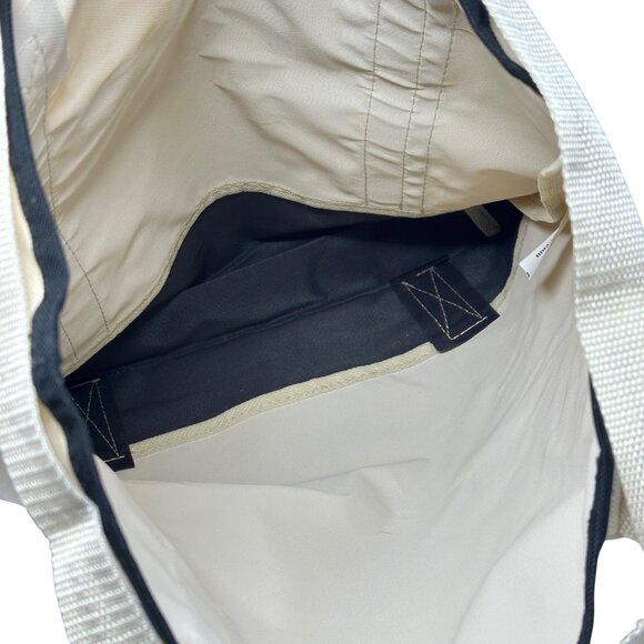 Dansko Gemline Convertible Tote Bag Backpack Beige Black Canvas Outer Pocket - Picture 6 of 12